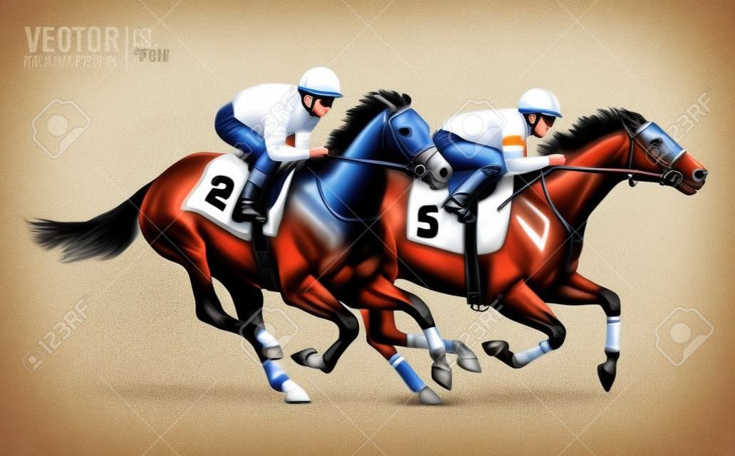 Caballos compitiendo en una pista de carreras